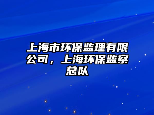 上海市環(huán)保監(jiān)理有限公司，上海環(huán)保監(jiān)察總隊(duì)