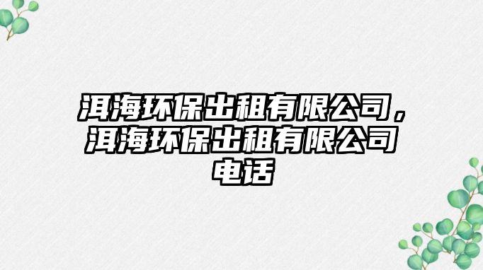 洱海環(huán)保出租有限公司，洱海環(huán)保出租有限公司電話