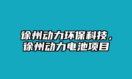 徐州動力環(huán)?？萍?，徐州動力電池項目