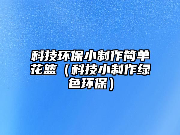 科技環(huán)保小制作簡(jiǎn)單花籃（科技小制作綠色環(huán)保）