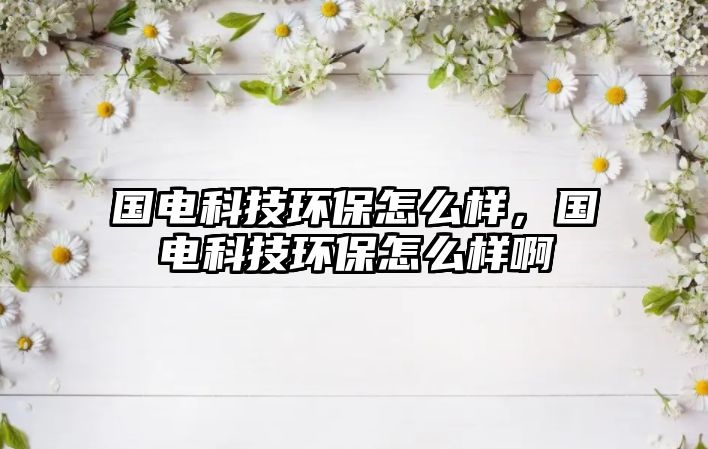 國電科技環(huán)保怎么樣，國電科技環(huán)保怎么樣啊