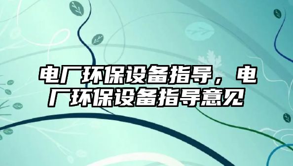 電廠環(huán)保設(shè)備指導(dǎo)，電廠環(huán)保設(shè)備指導(dǎo)意見