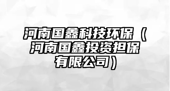 河南國鑫科技環(huán)保（河南國鑫投資擔(dān)保有限公司）