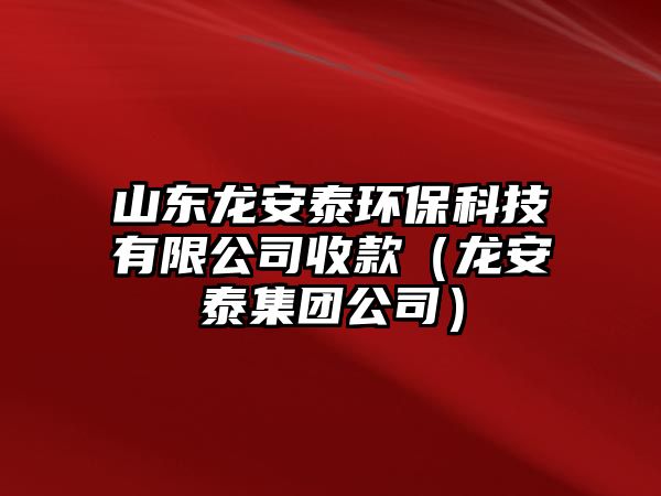 山東龍安泰環(huán)保科技有限公司收款（龍安泰集團公司）