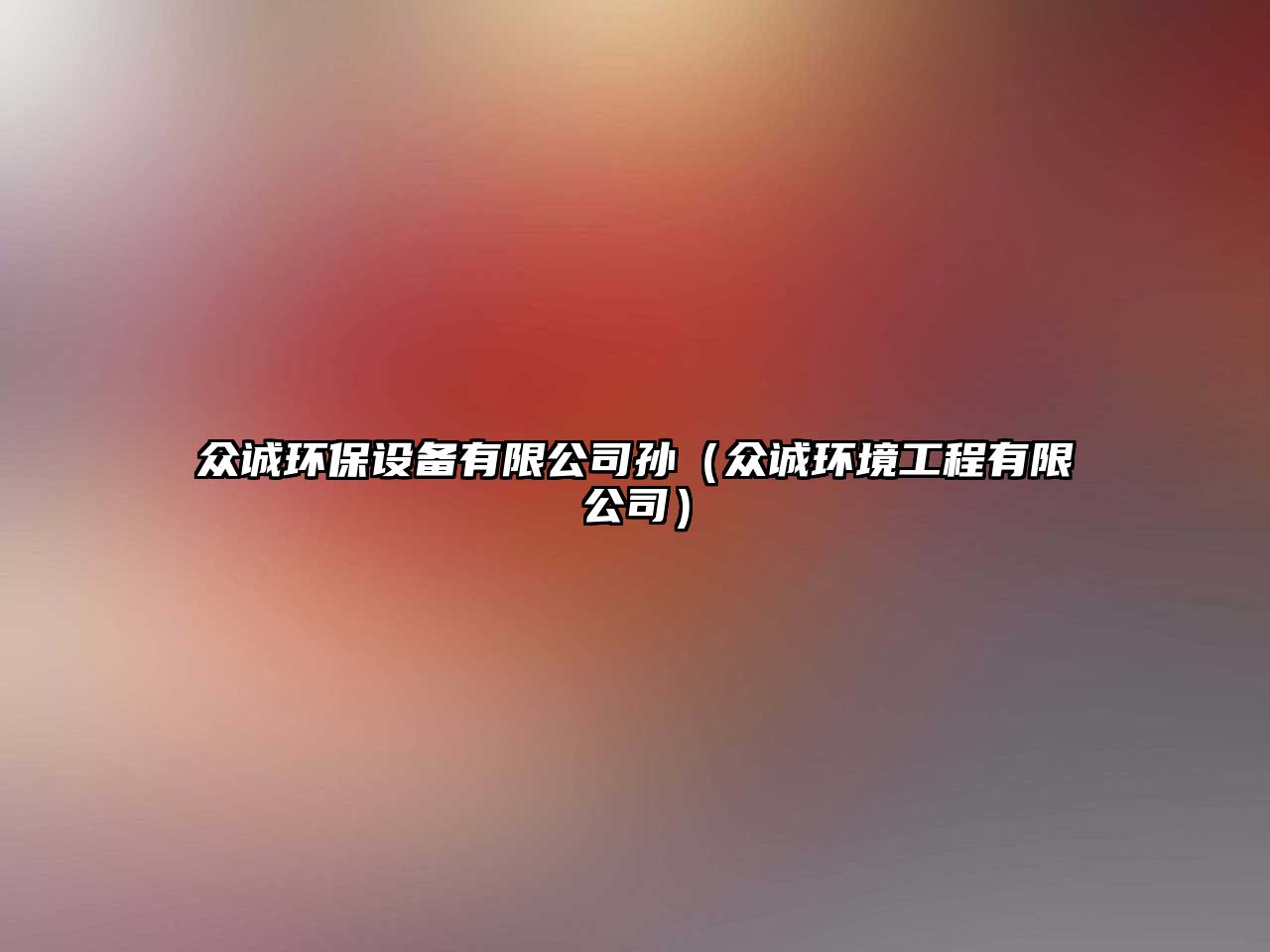 眾誠環(huán)保設備有限公司孫（眾誠環(huán)境工程有限公司）