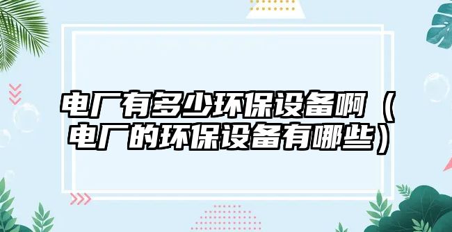電廠有多少環(huán)保設(shè)備啊（電廠的環(huán)保設(shè)備有哪些）