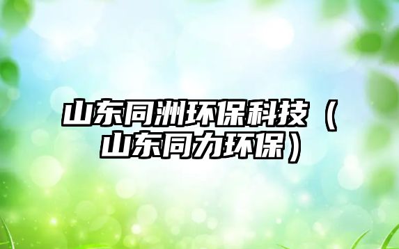 山東同洲環(huán)?？萍迹ㄉ綎|同力環(huán)保）