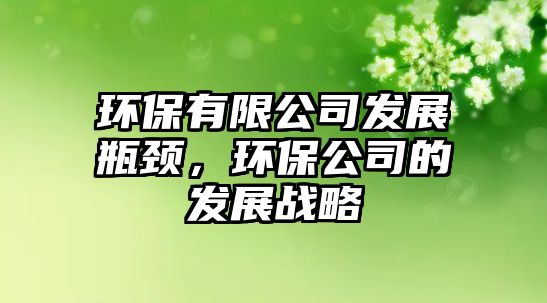 環(huán)保有限公司發(fā)展瓶頸，環(huán)保公司的發(fā)展戰(zhàn)略