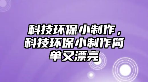 科技環(huán)保小制作，科技環(huán)保小制作簡(jiǎn)單又漂亮