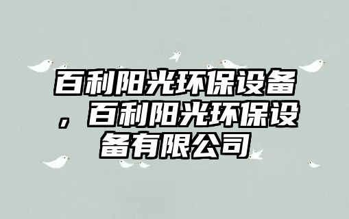 百利陽光環(huán)保設(shè)備，百利陽光環(huán)保設(shè)備有限公司