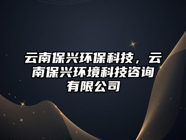 云南保興環(huán)?？萍?，云南保興環(huán)境科技咨詢有限公司