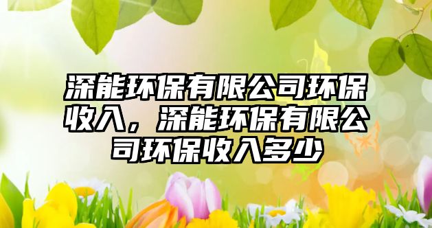 深能環(huán)保有限公司環(huán)保收入，深能環(huán)保有限公司環(huán)保收入多少