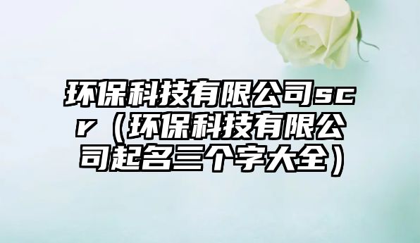 環(huán)?？萍加邢薰緎cr（環(huán)保科技有限公司起名三個(gè)字大全）