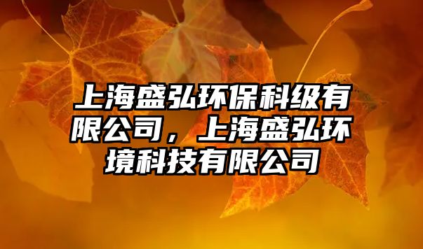 上海盛弘環(huán)?？萍売邢薰荆虾Ｊ⒑氕h(huán)境科技有限公司