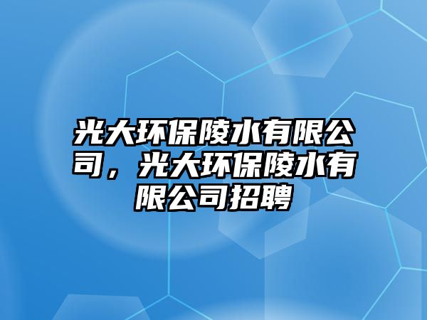 光大環(huán)保陵水有限公司，光大環(huán)保陵水有限公司招聘