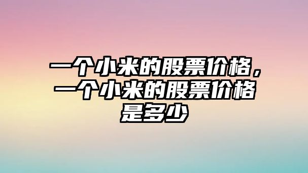 一個(gè)小米的股票價(jià)格，一個(gè)小米的股票價(jià)格是多少
