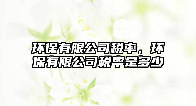 環(huán)保有限公司稅率，環(huán)保有限公司稅率是多少