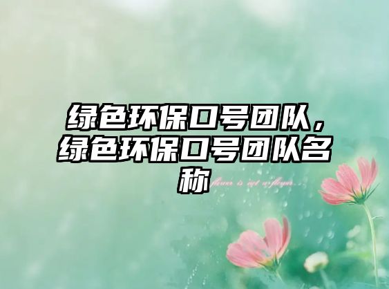 綠色環(huán)?？谔?hào)團(tuán)隊(duì)，綠色環(huán)?？谔?hào)團(tuán)隊(duì)名稱(chēng)
