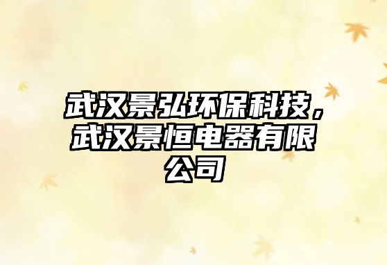 武漢景弘環(huán)?？萍?，武漢景恒電器有限公司