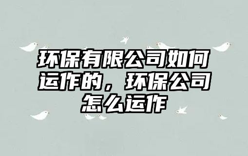 環(huán)保有限公司如何運作的，環(huán)保公司怎么運作