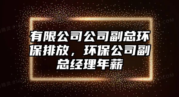 有限公司公司副總環(huán)保排放，環(huán)保公司副總經(jīng)理年薪