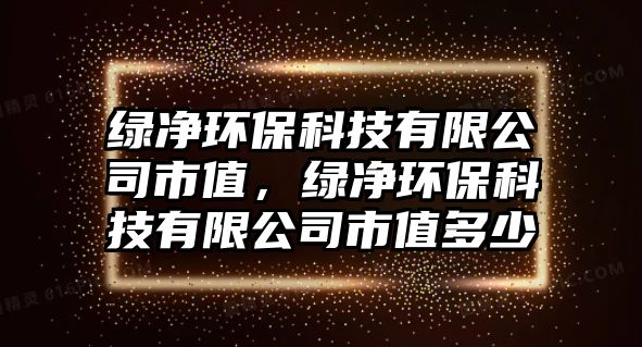 綠凈環(huán)保科技有限公司市值，綠凈環(huán)保科技有限公司市值多少
