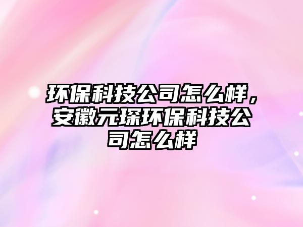 環(huán)?？萍脊驹趺礃?，安徽元琛環(huán)保科技公司怎么樣