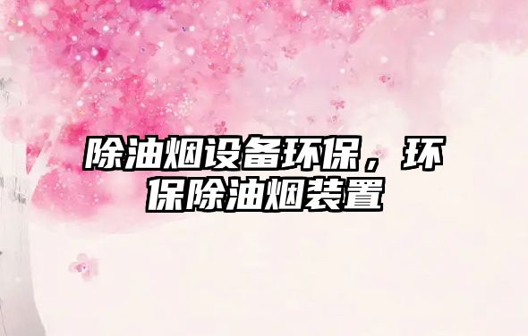 除油煙設(shè)備環(huán)保，環(huán)保除油煙裝置