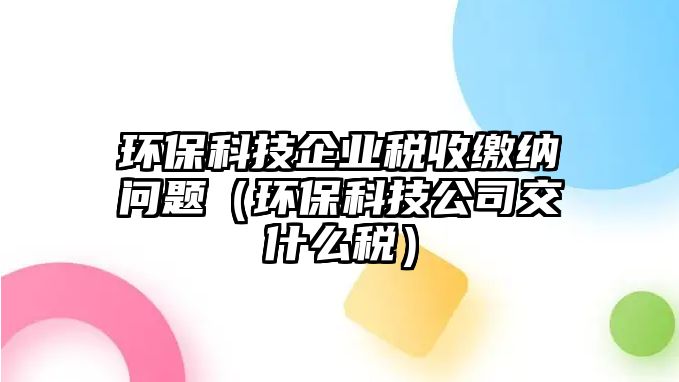 環(huán)?？萍计髽I(yè)稅收繳納問題（環(huán)?？萍脊窘皇裁炊悾?/> 
									</a>
									<h4 class=