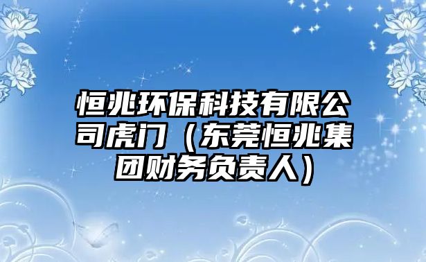 恒兆環(huán)保科技有限公司虎門（東莞恒兆集團(tuán)財(cái)務(wù)負(fù)責(zé)人）