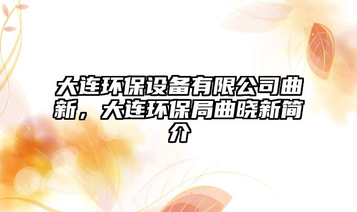 大連環(huán)保設(shè)備有限公司曲新，大連環(huán)保局曲曉新簡介