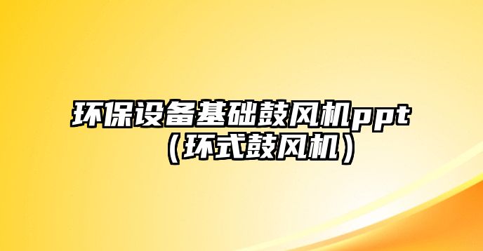 環(huán)保設(shè)備基礎(chǔ)鼓風(fēng)機ppt（環(huán)式鼓風(fēng)機）