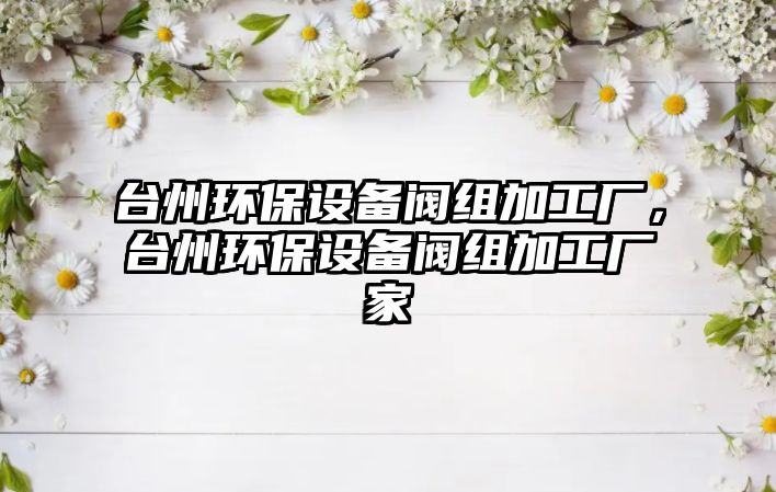 臺(tái)州環(huán)保設(shè)備閥組加工廠，臺(tái)州環(huán)保設(shè)備閥組加工廠家