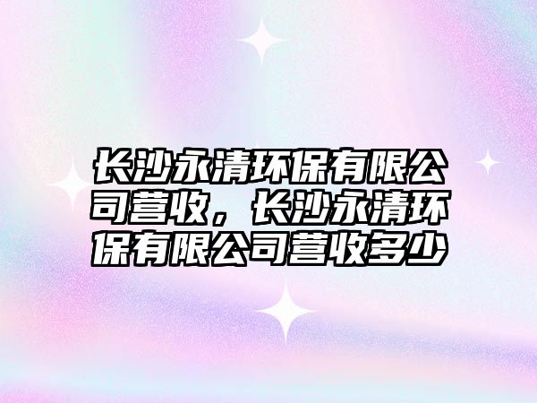 長沙永清環(huán)保有限公司營收，長沙永清環(huán)保有限公司營收多少