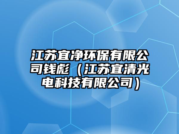 江蘇宜凈環(huán)保有限公司錢彪（江蘇宜清光電科技有限公司）