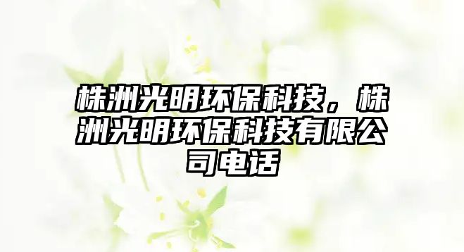 株洲光明環(huán)?？萍?，株洲光明環(huán)保科技有限公司電話