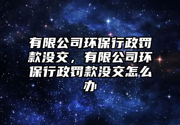 有限公司環(huán)保行政罰款沒(méi)交，有限公司環(huán)保行政罰款沒(méi)交怎么辦