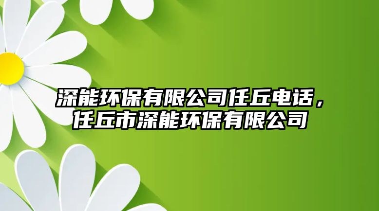 深能環(huán)保有限公司任丘電話(huà)，任丘市深能環(huán)保有限公司