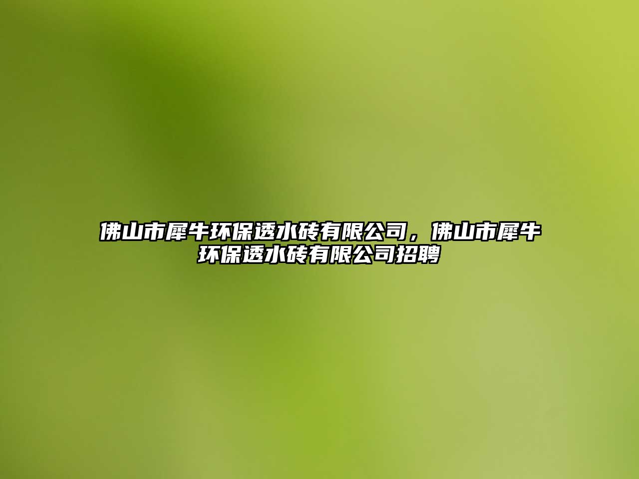 佛山市犀牛環(huán)保透水磚有限公司，佛山市犀牛環(huán)保透水磚有限公司招聘