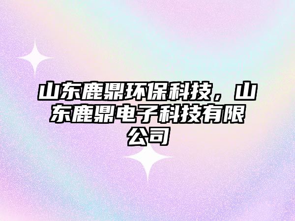 山東鹿鼎環(huán)?？萍?，山東鹿鼎電子科技有限公司