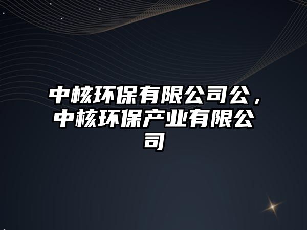 中核環(huán)保有限公司公，中核環(huán)保產(chǎn)業(yè)有限公司