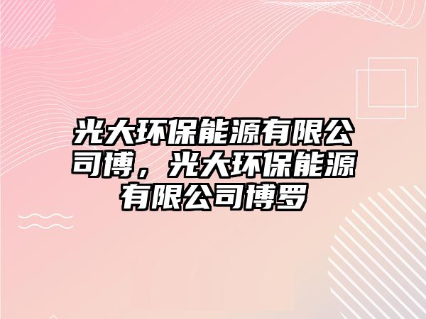 光大環(huán)保能源有限公司博，光大環(huán)保能源有限公司博羅