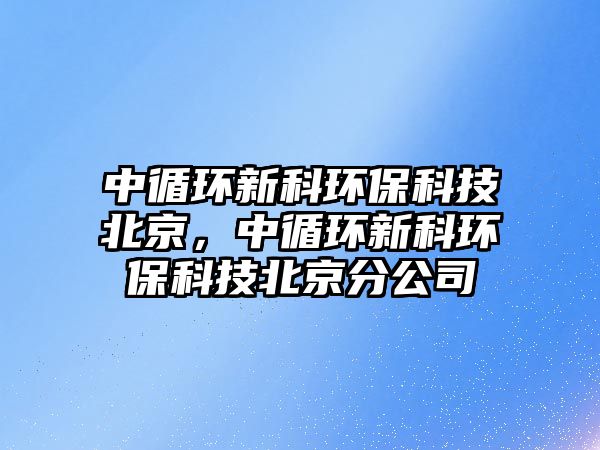中循環(huán)新科環(huán)?？萍急本醒h(huán)新科環(huán)保科技北京分公司