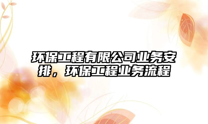 環(huán)保工程有限公司業(yè)務(wù)安排，環(huán)保工程業(yè)務(wù)流程