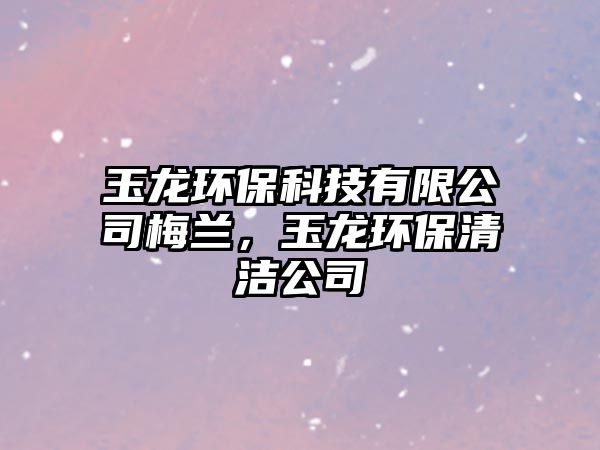 玉龍環(huán)?？萍加邢薰久诽m，玉龍環(huán)保清潔公司