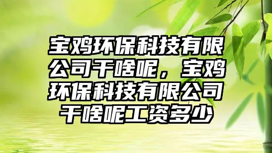 寶雞環(huán)?？萍加邢薰靖缮赌?，寶雞環(huán)?？萍加邢薰靖缮赌毓べY多少