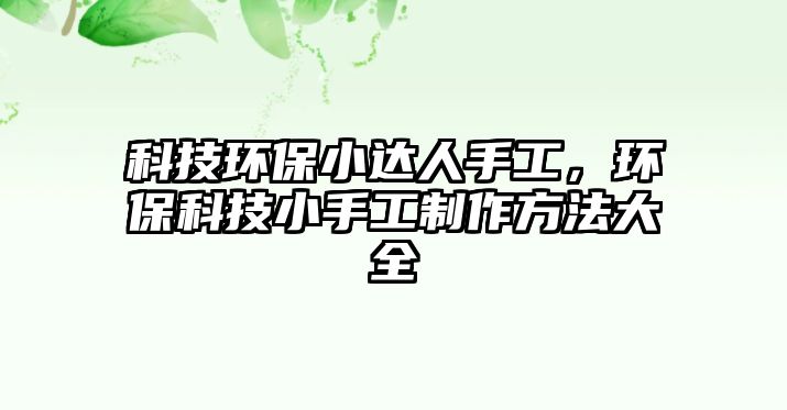 科技環(huán)保小達人手工，環(huán)?？萍夹∈止ぶ谱鞣椒ù笕? class=