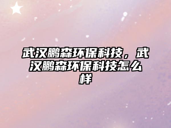 武漢鵬森環(huán)?？萍?，武漢鵬森環(huán)保科技怎么樣