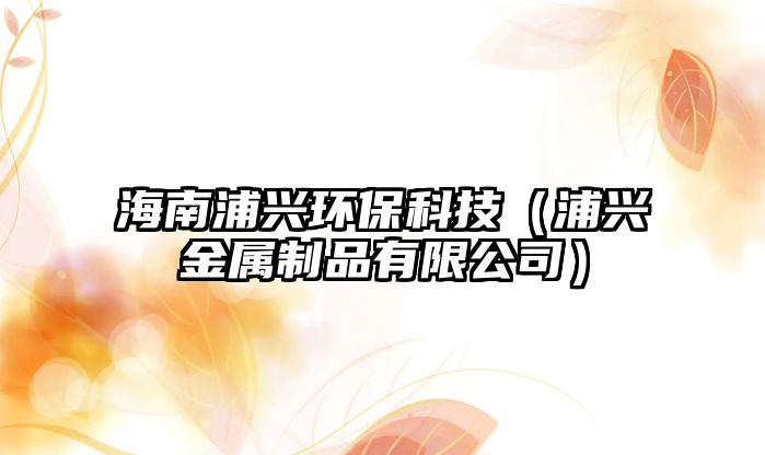 海南浦興環(huán)?？萍迹ㄆ峙d金屬制品有限公司）