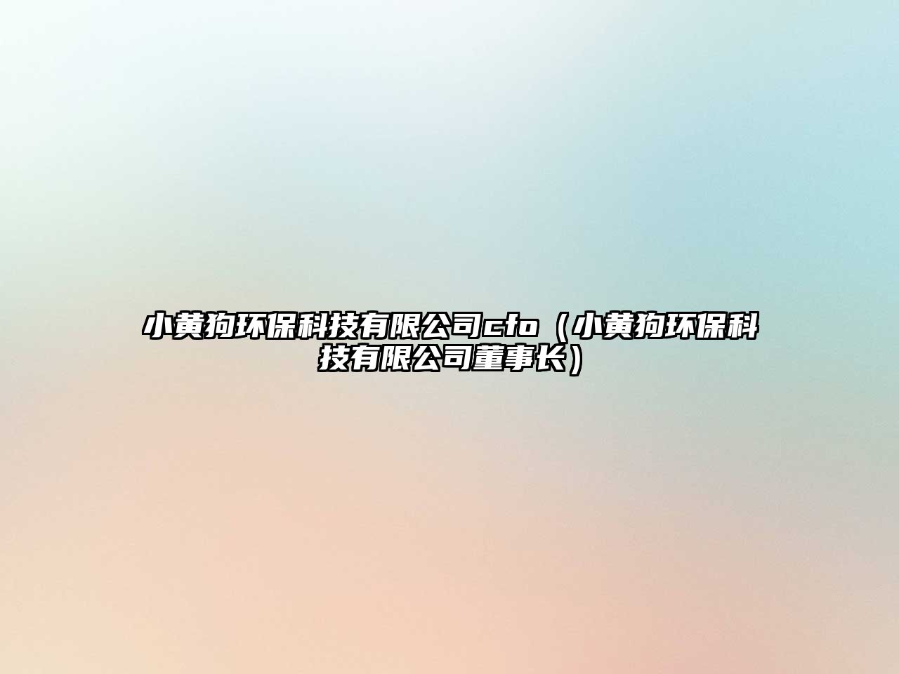 小黃狗環(huán)?？萍加邢薰綾fo（小黃狗環(huán)保科技有限公司董事長(zhǎng)）